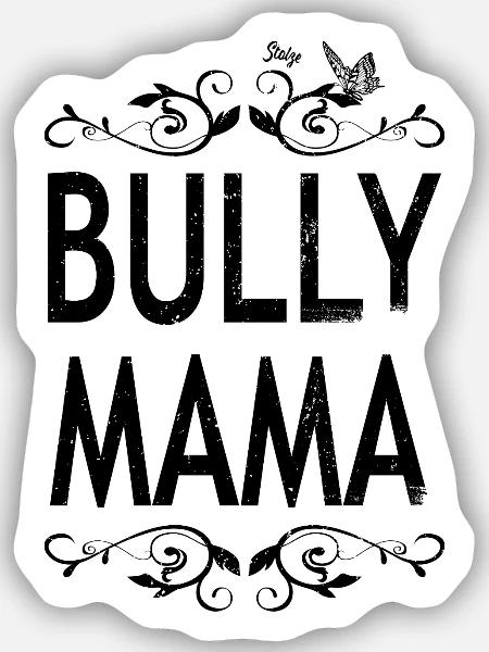 Stolze Bully Mama - Motiv mit Schmetterling - Sticker Größe S (10 x 10 cm) - Mattweiß