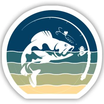Angler Angeln - Sticker Größe S (10 x 10 cm) - Mattweiß - Vorne