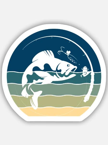 Angler Angeln - Sticker Größe S (10 x 10 cm) - Mattweiß
