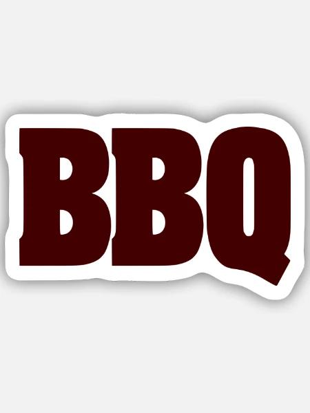 BBQ - Sticker Größe S (10 x 10 cm) - Mattweiß