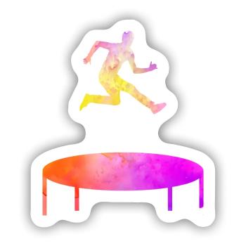 Trampolinspringer Trampolin Trampolin Trampolinspr - Sticker Größe S (10 x 10 cm) - Mattweiß - Vorne