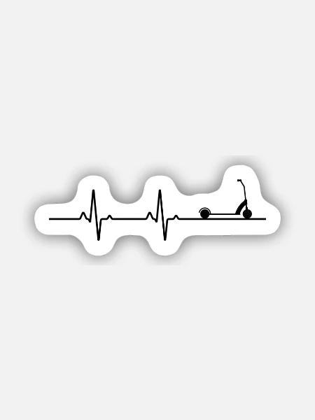 Scooter stunts Herzschläge - Sticker Größe S (10 x 10 cm) - Mattweiß