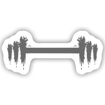 Hantel Lang Gewicht - Sticker Größe S (10 x 10 cm) - Mattweiß - Vorne