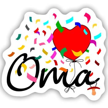 Oma Konfetti - Sticker Größe S (10 x 10 cm) - Mattweiß - Vorne
