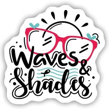 Waves And Shades - Sticker Größe S (10 x 10 cm) - Mattweiß - Vorne