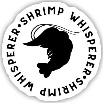 Shrimp Whisperer - Angelliebhaber - Sticker Größe S (10 x 10 cm) - Mattweiß - Vorne