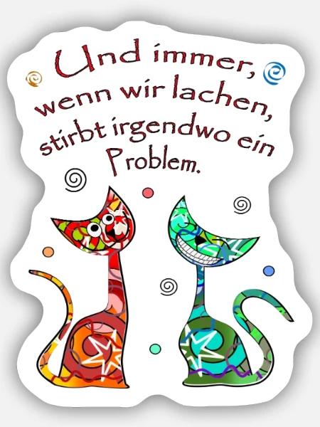 Katzen - Sticker Größe S (10 x 10 cm) - Mattweiß