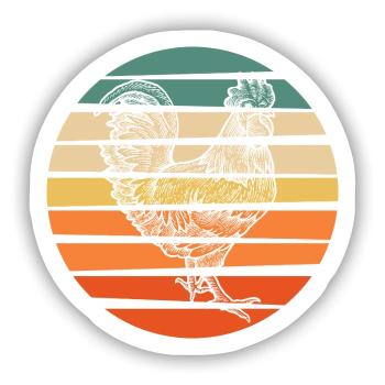 Hahn Huhn Henne - Sticker Größe S (10 x 10 cm) - Mattweiß - Vorne