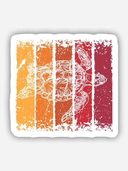 Schildkröte - Sticker Größe S (10 x 10 cm) - Mattweiß
