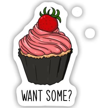 Muffin - Sticker Größe S (10 x 10 cm) - Mattweiß - Vorne