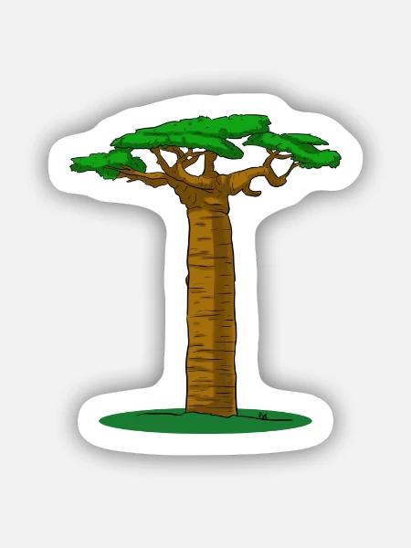 Baobab Tree - Sticker Größe S (10 x 10 cm) - Mattweiß