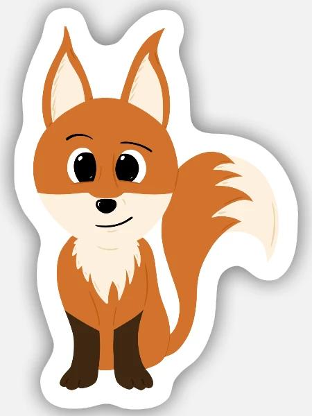 Fuchs - Sticker Größe S (10 x 10 cm) - Mattweiß