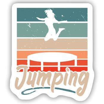 Springendes Trampolin Trampolin Trampolinspringen - Sticker Größe S (10 x 10 cm) - Mattweiß - Vorne