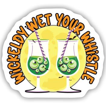 Verrucht nasse Pfeife Barkeeper Halloween - Sticker Größe S (10 x 10 cm) - Mattweiß - Vorne