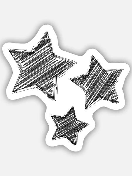 STERN. STERN. STERNE. FEST. JAHRESTAG. WEIHNACHTEN - Sticker Größe S (10 x 10 cm) - Mattweiß