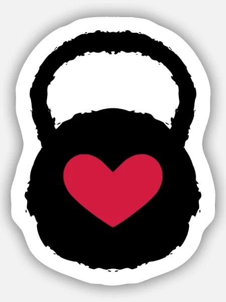 Gewicht Herz Workout Fitness - Sticker Größe S (10 x 10 cm) - Mattweiß