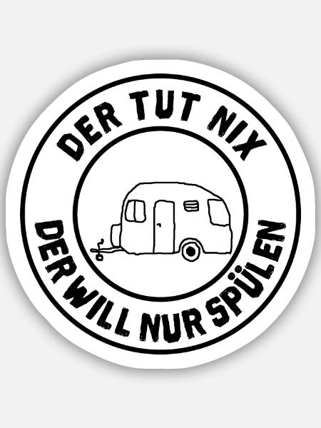 der tut nix wohnwagen - Sticker Größe S (10 x 10 cm) - Mattweiß