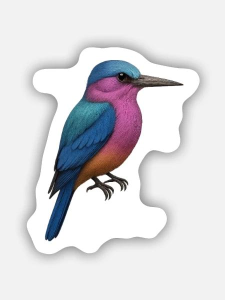 Eisvogel – Schönheit der Stille - Sticker Größe S (10 x 10 cm) - Mattweiß