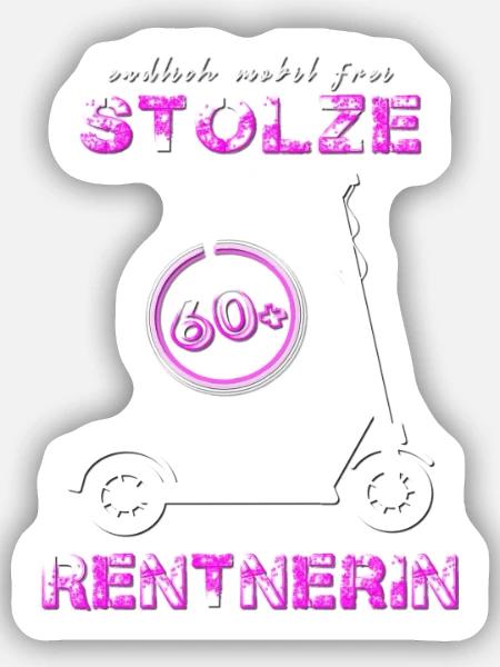 Rentnerin Oma Rente - Sticker Größe S (10 x 10 cm) - Mattweiß
