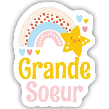 Ätere Schwester Große Schwester - Sticker Größe S (10 x 10 cm) - Mattweiß - Vorne