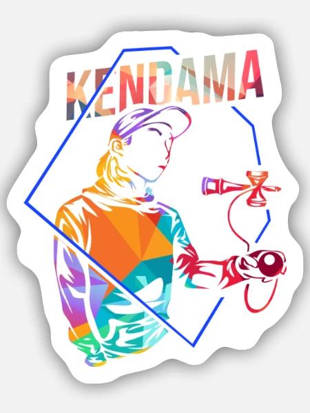 Fingerfertiges Kendama Präzisionsspiel - Sticker Größe S (10 x 10 cm) - Mattweiß
