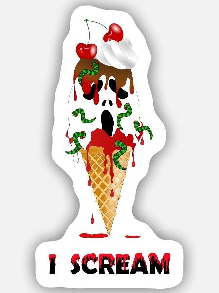Eis Halloween - Sticker Größe S (10 x 10 cm) - Mattweiß