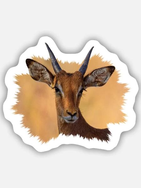 Impala - Sticker Größe S (10 x 10 cm) - Mattweiß
