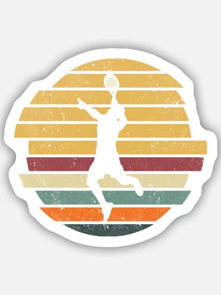 Padel Spieler Vintage Padelspieler Padel-Tennis - Sticker Größe S (10 x 10 cm) - Mattweiß