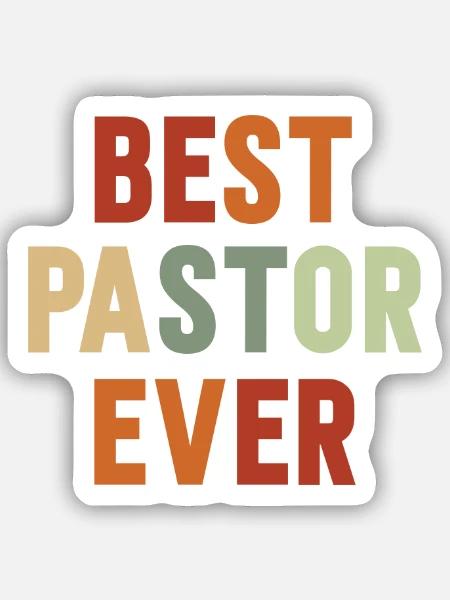 Bester Pastor Ever Vintage - Sticker Größe S (10 x 10 cm) - Mattweiß