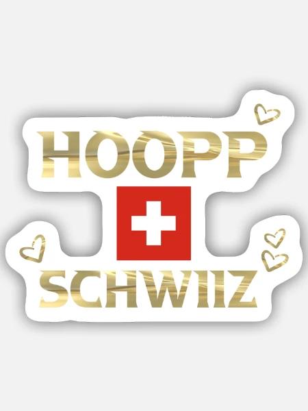 Hopp Schwiiz - Sticker Größe S (10 x 10 cm) - Mattweiß