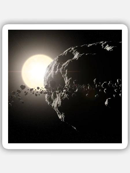 Mond und Sternenhimmel - Sticker Größe S (10 x 10 cm) - Mattweiß