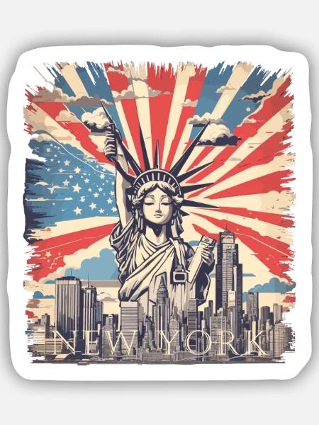 New York - Sticker Größe S (10 x 10 cm) - Mattweiß
