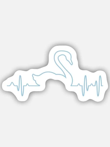Schwan - Sticker Größe S (10 x 10 cm) - Mattweiß