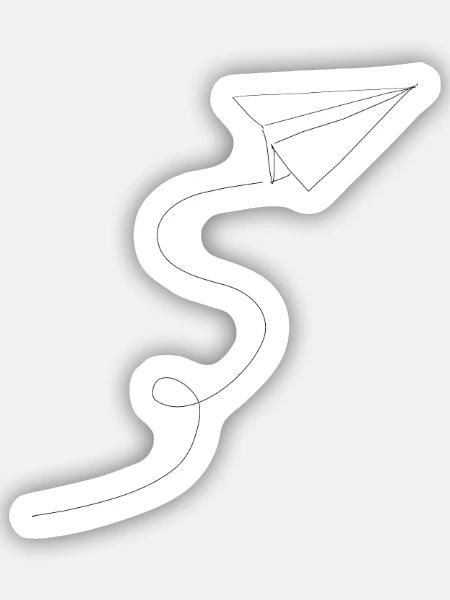 Papierflieger. - Sticker Größe S (10 x 10 cm) - Mattweiß