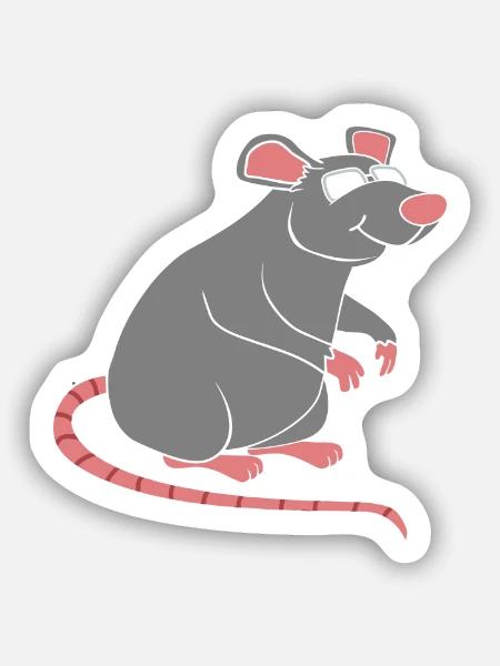Ratte - Sticker Größe S (10 x 10 cm) - Mattweiß