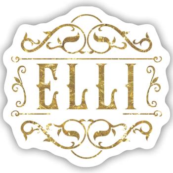 Elli gold - Sticker Größe S (10 x 10 cm) - Mattweiß - Vorne