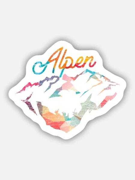 Schroffer Alpenkamm Bergwanderung - Sticker Größe S (10 x 10 cm) - Mattweiß