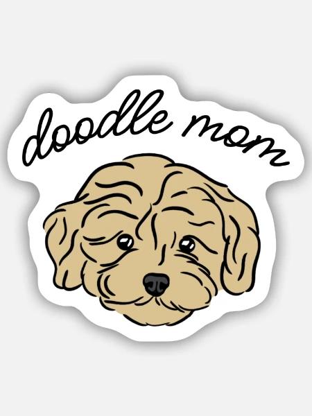 doodle mom - Sticker Größe S (10 x 10 cm) - Mattweiß