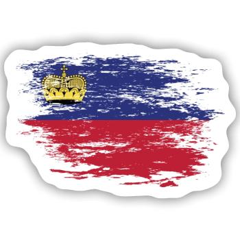 Liechtenstein Flagge used - Sticker Größe S (10 x 10 cm) - Mattweiß - Vorne