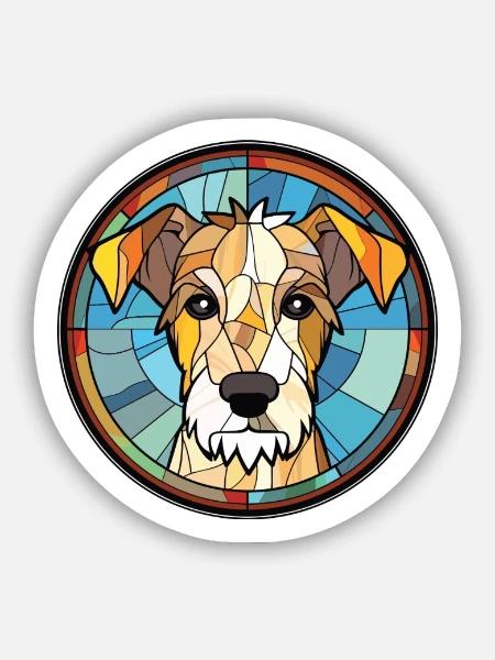 Möwe Terrier Hunderasse Aquarell Illustration - Sticker Größe S (10 x 10 cm) - Mattweiß