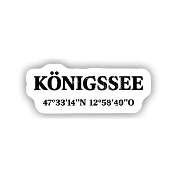 Königssee Berchtesgaden Urlaub Wandern - Sticker Größe S (10 x 10 cm) - Mattweiß - Vorne
