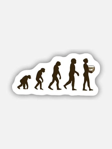Aquarium Evolution - Sticker Größe S (10 x 10 cm) - Mattweiß