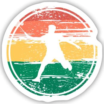 Badminton Federball Sport - Sticker Größe S (10 x 10 cm) - Mattweiß - Vorne