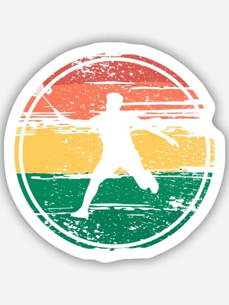 Badminton Federball Sport - Sticker Größe S (10 x 10 cm) - Mattweiß