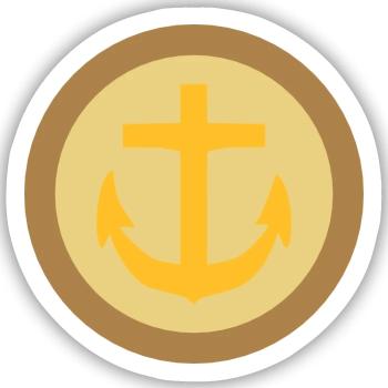 Knopf Marine Anker Schluterklappe - Sticker Größe S (10 x 10 cm) - Mattweiß - Vorne