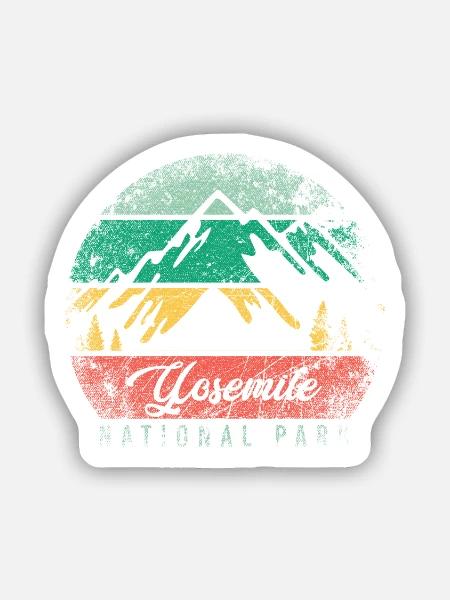 Yosemite National Park USA US Nationalpark Vintage - Sticker Größe S (10 x 10 cm) - Mattweiß