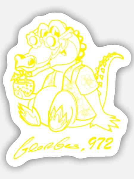 Georges Basic Gelb - Sticker Größe S (10 x 10 cm) - Mattweiß