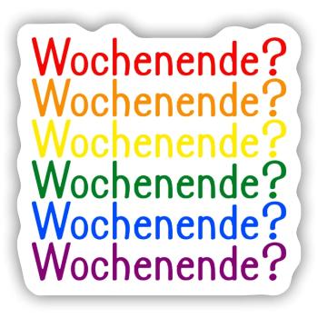 Wochenende Regenbogen LGBT - Sticker Größe S (10 x 10 cm) - Mattweiß - Vorne