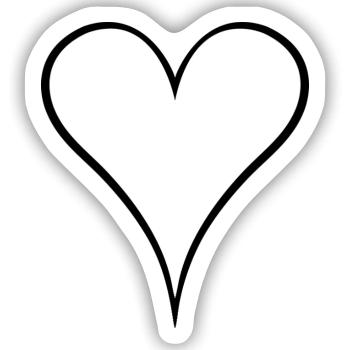 Herz Design neu Schwarz - Sticker Größe S (10 x 10 cm) - Mattweiß - Vorne