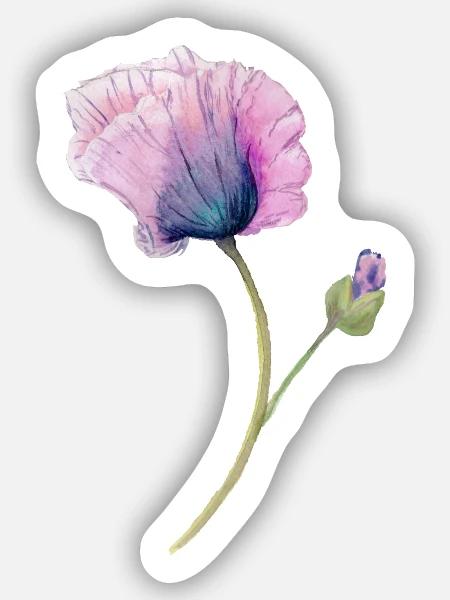 Blume - Sticker Größe S (10 x 10 cm) - Mattweiß